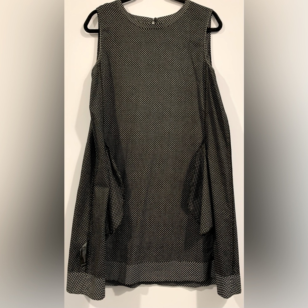Excellent Condition, Eileen Fisher- Black/White Dress w/ Pockets, Sz Medium - Picture 8 of 12
